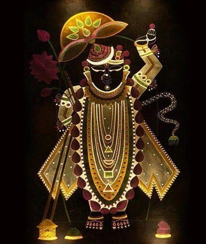 Shrinathji adorned in jeweled attire