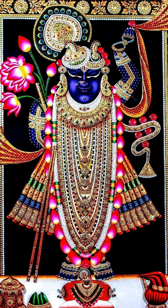 Shrinathji with floral decoration, divine