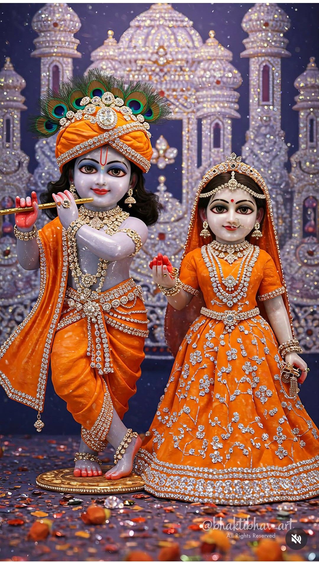 Krishna and Radha divine couple portrait