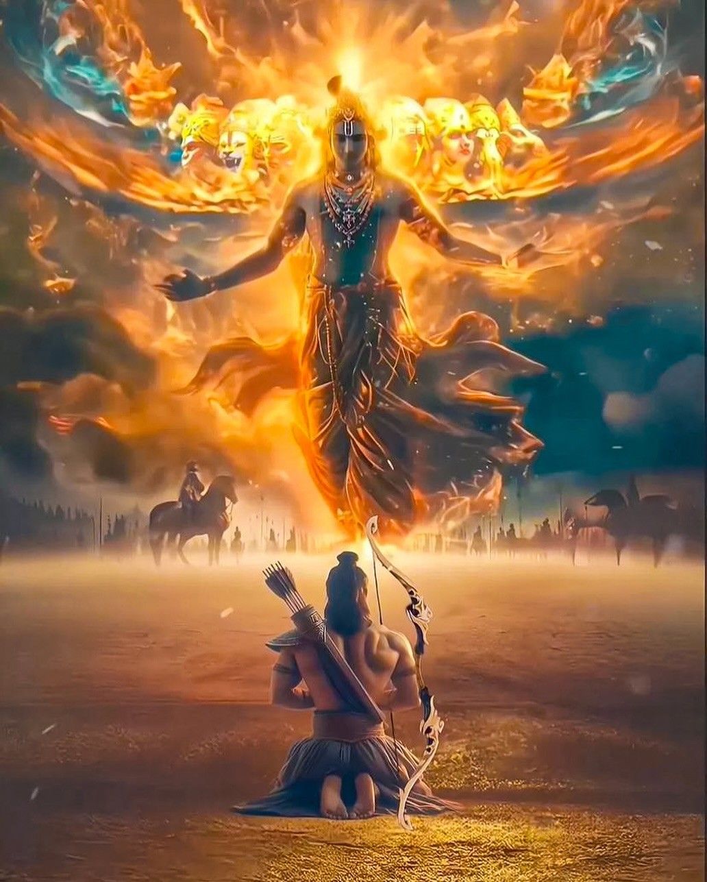 Krishna reveals his divine form to Arjuna