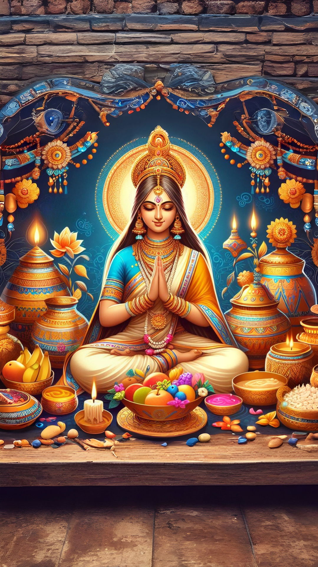 Goddess Lakshmi bestows blessings