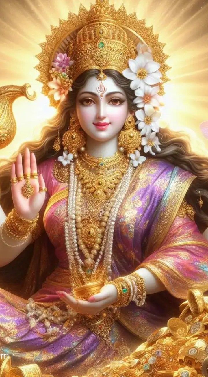 Goddess Lakshmi showering blessings and wealth