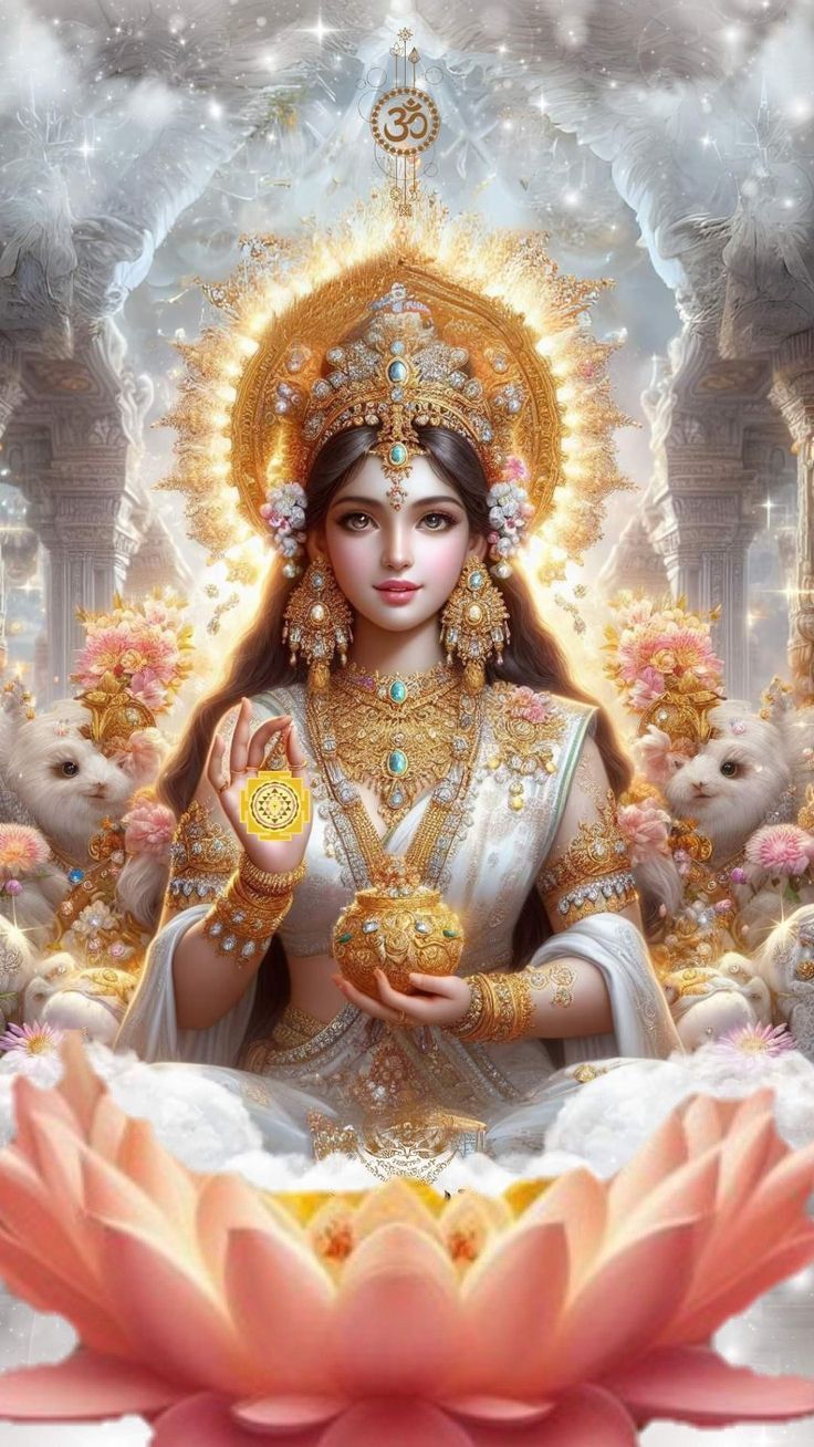 Goddess Lakshmi radiating divine prosperity