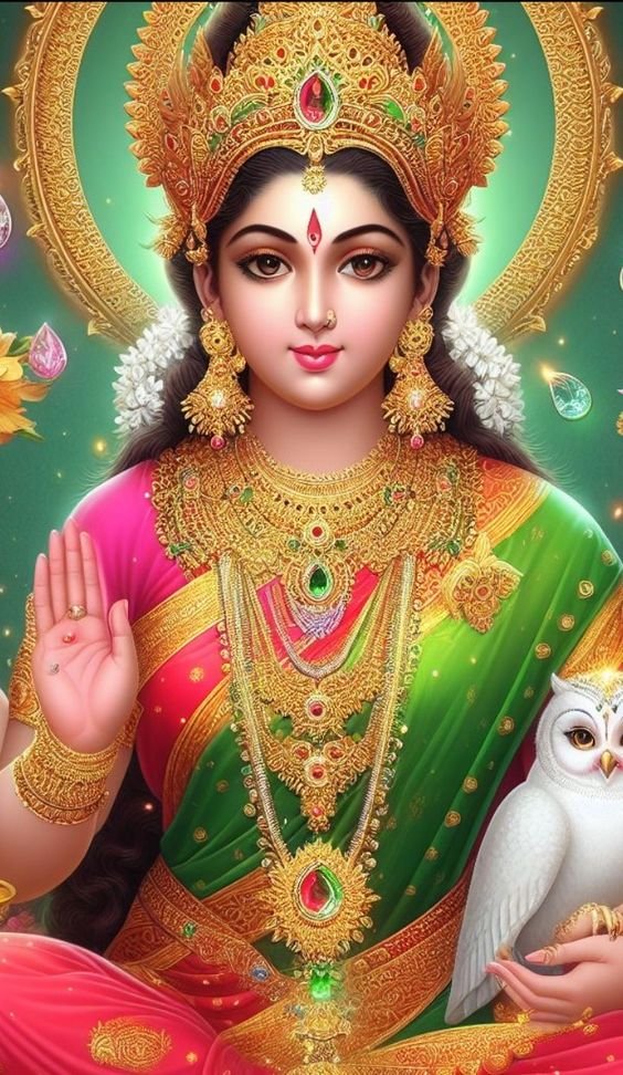 Goddess Lakshmi, wealth and prosperity.