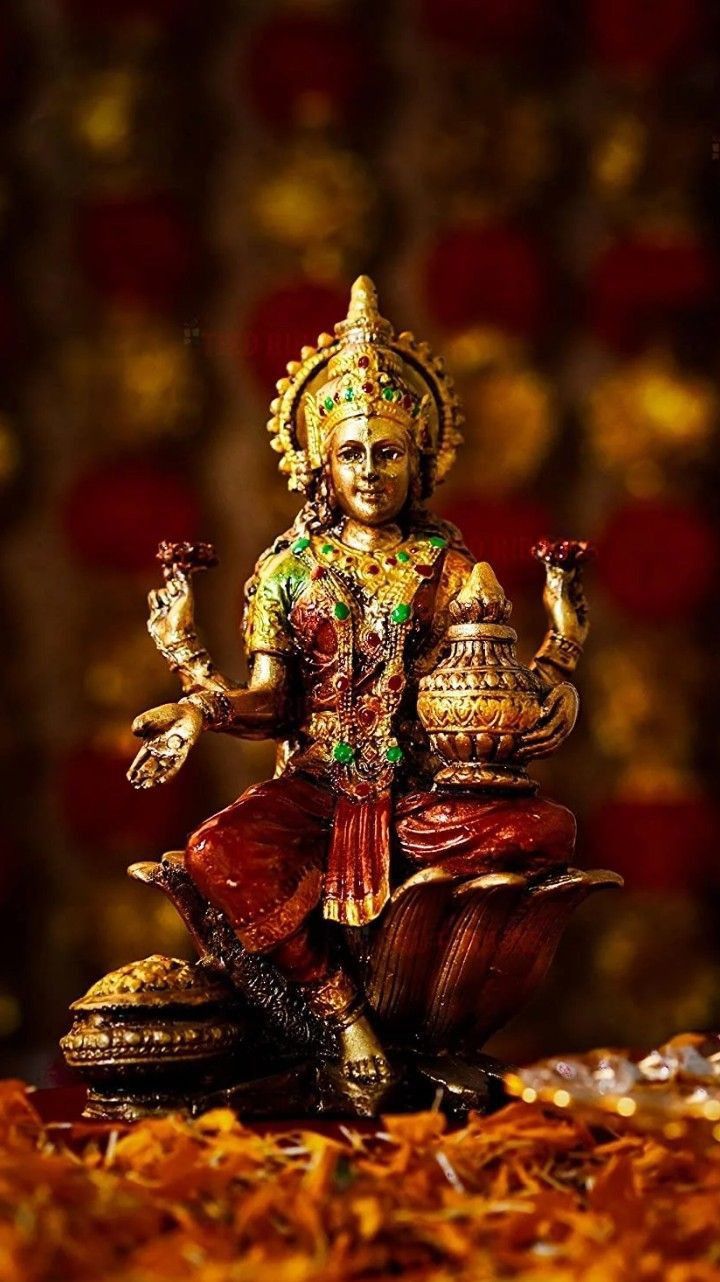Goddess Lakshmi showering blessings and gold
