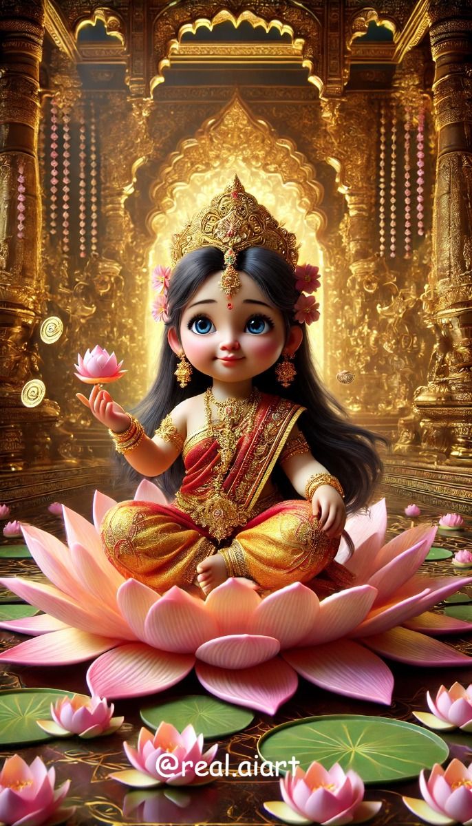 Lakshmi Maa seated on a lotus