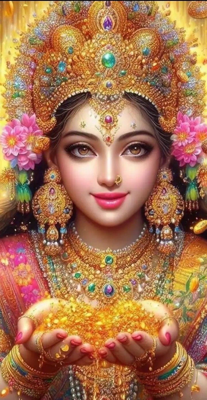 Lakshmi Maa offering golden coins