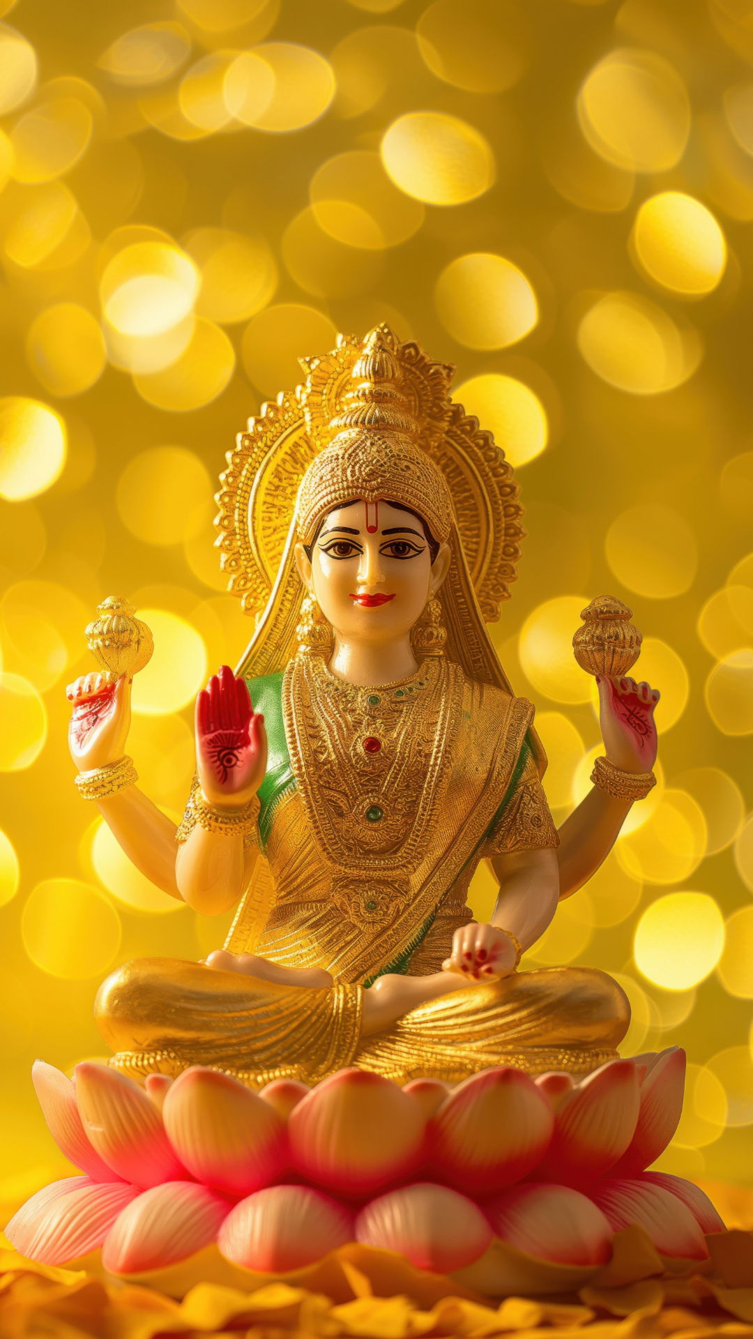 Goddess Lakshmi on a lotus flower