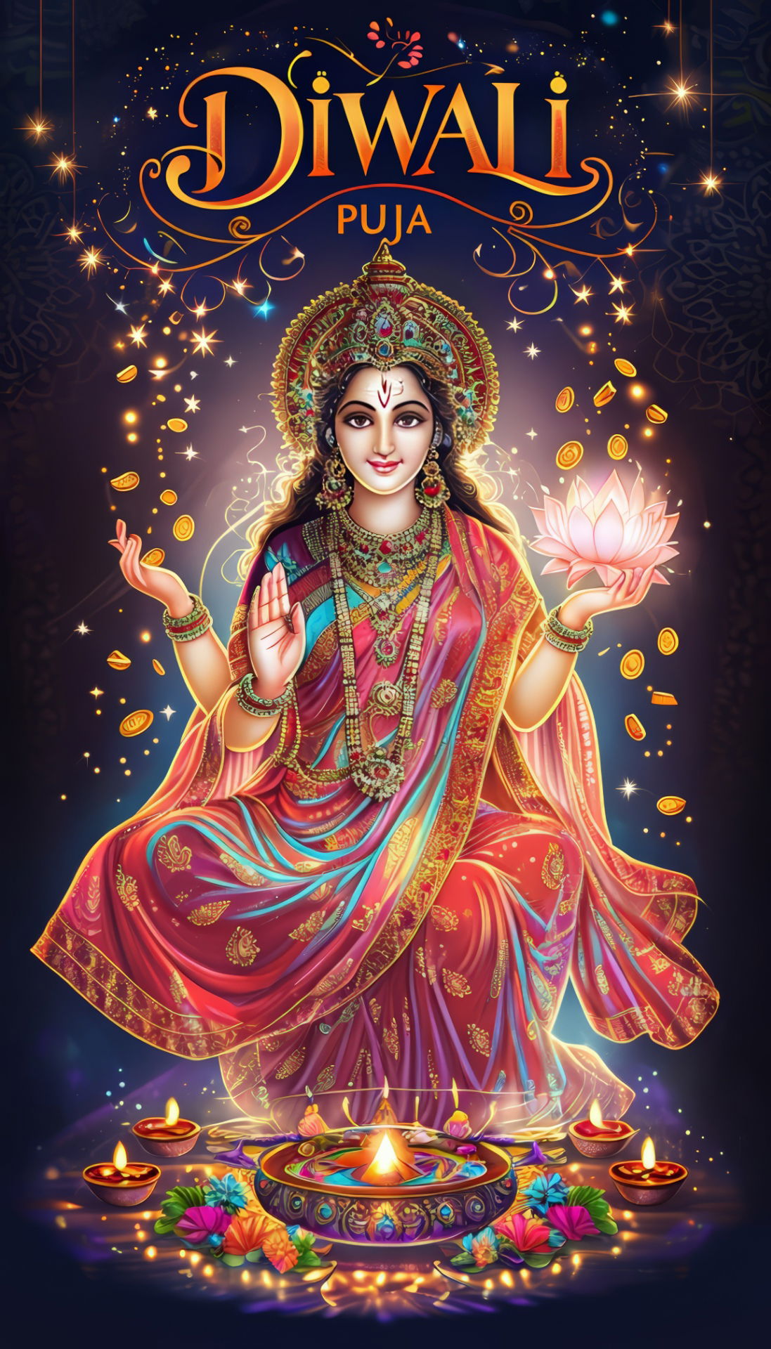 Lakshmi Maa blessings for Diwali wallpaper