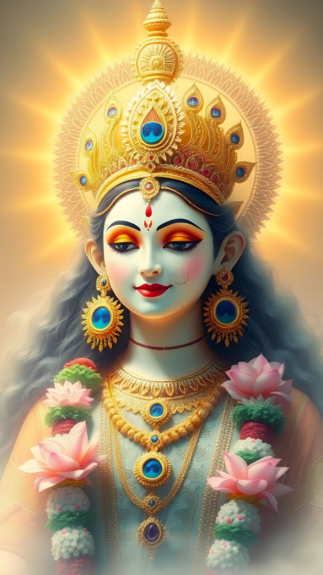 Goddess Lakshmi, beautiful and radiant