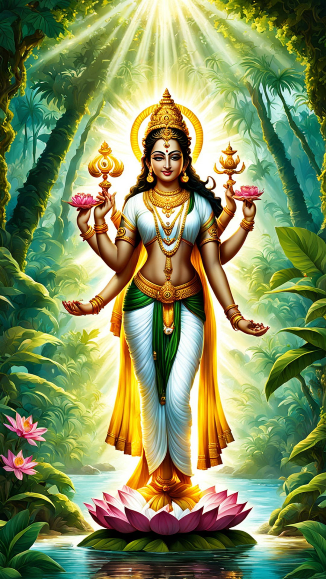 Lakshmi Maa on a lotus flower