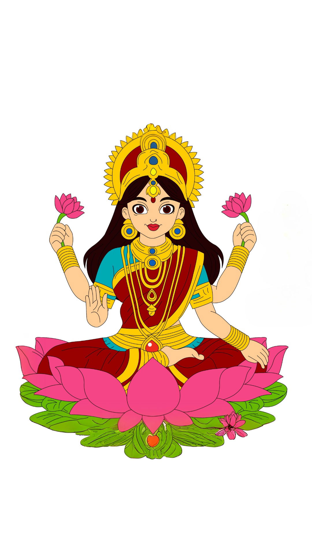 Lakshmi Maa seated on lotus flower