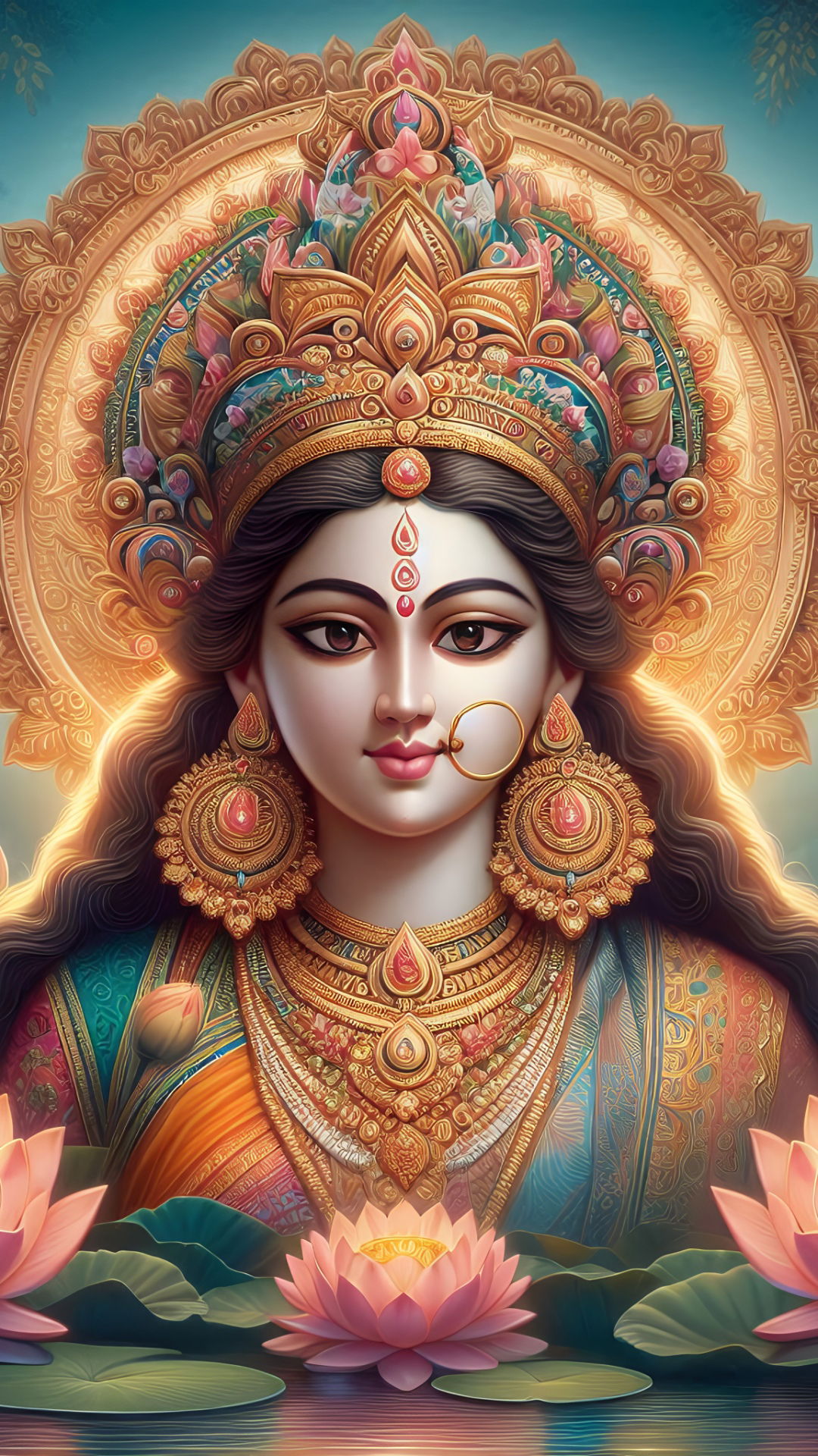 Close-up of goddess Lakshmi face