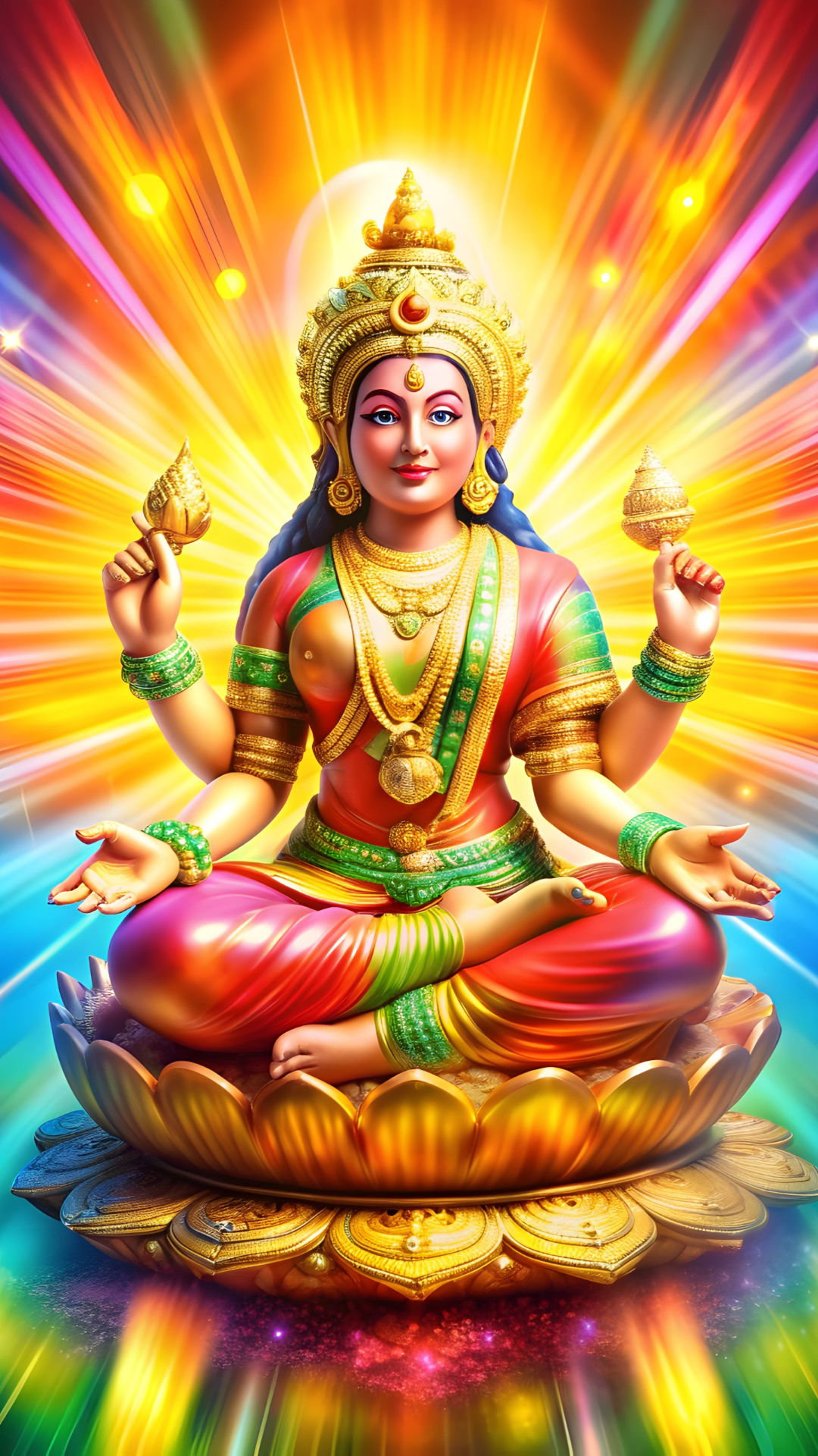 Lakshmi Maa seated on a lotus