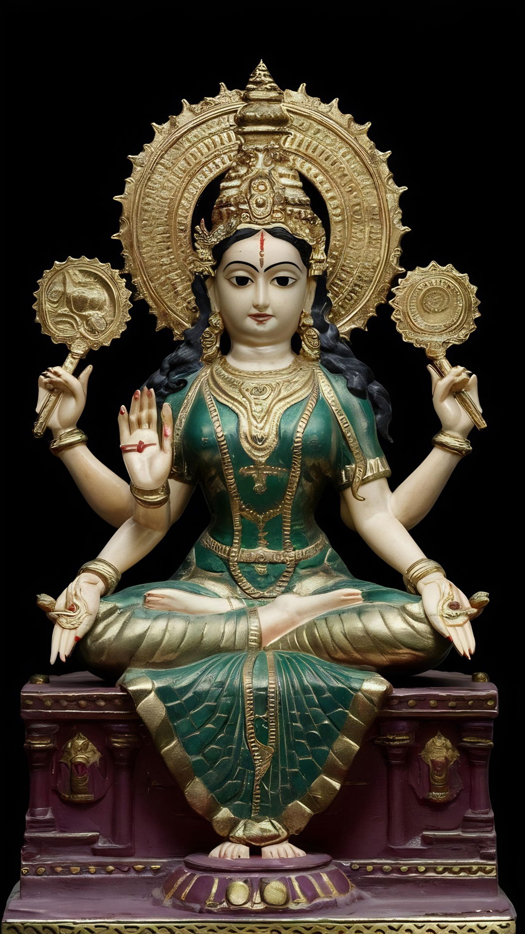 Goddess Lakshmi seated in blessing
