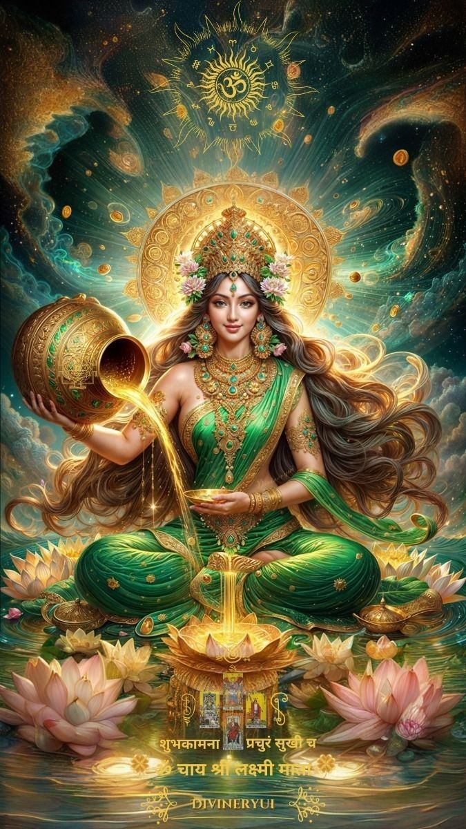 Lakshmi Maa showering golden coins