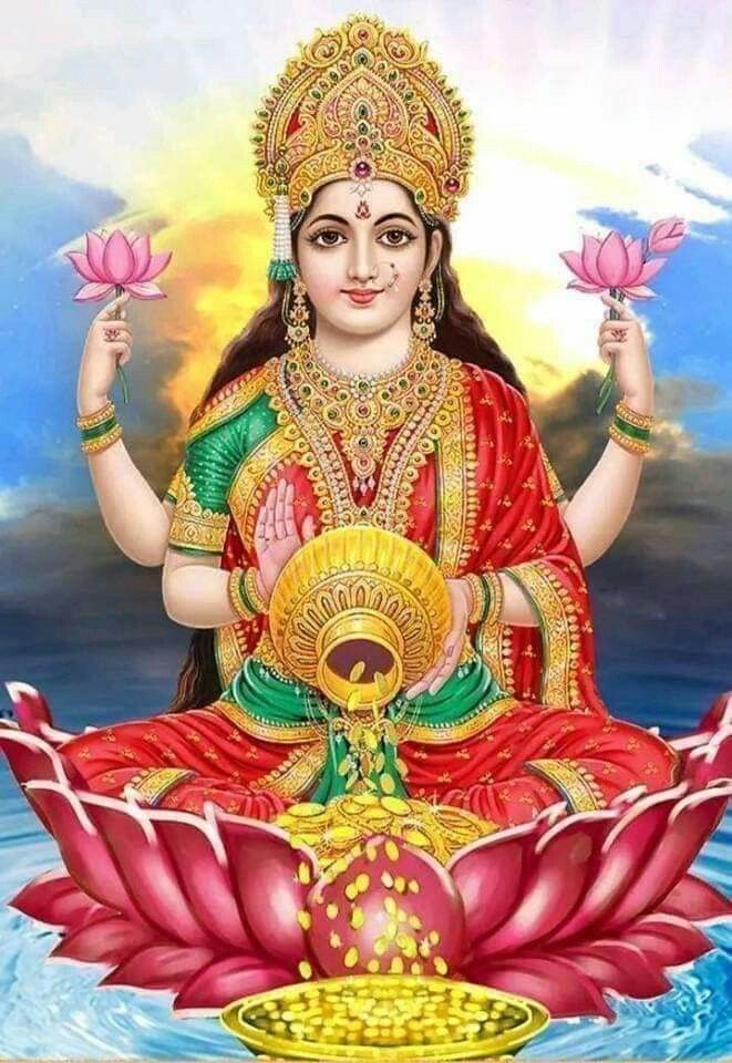 Lakshmi Maa seated on a lotus