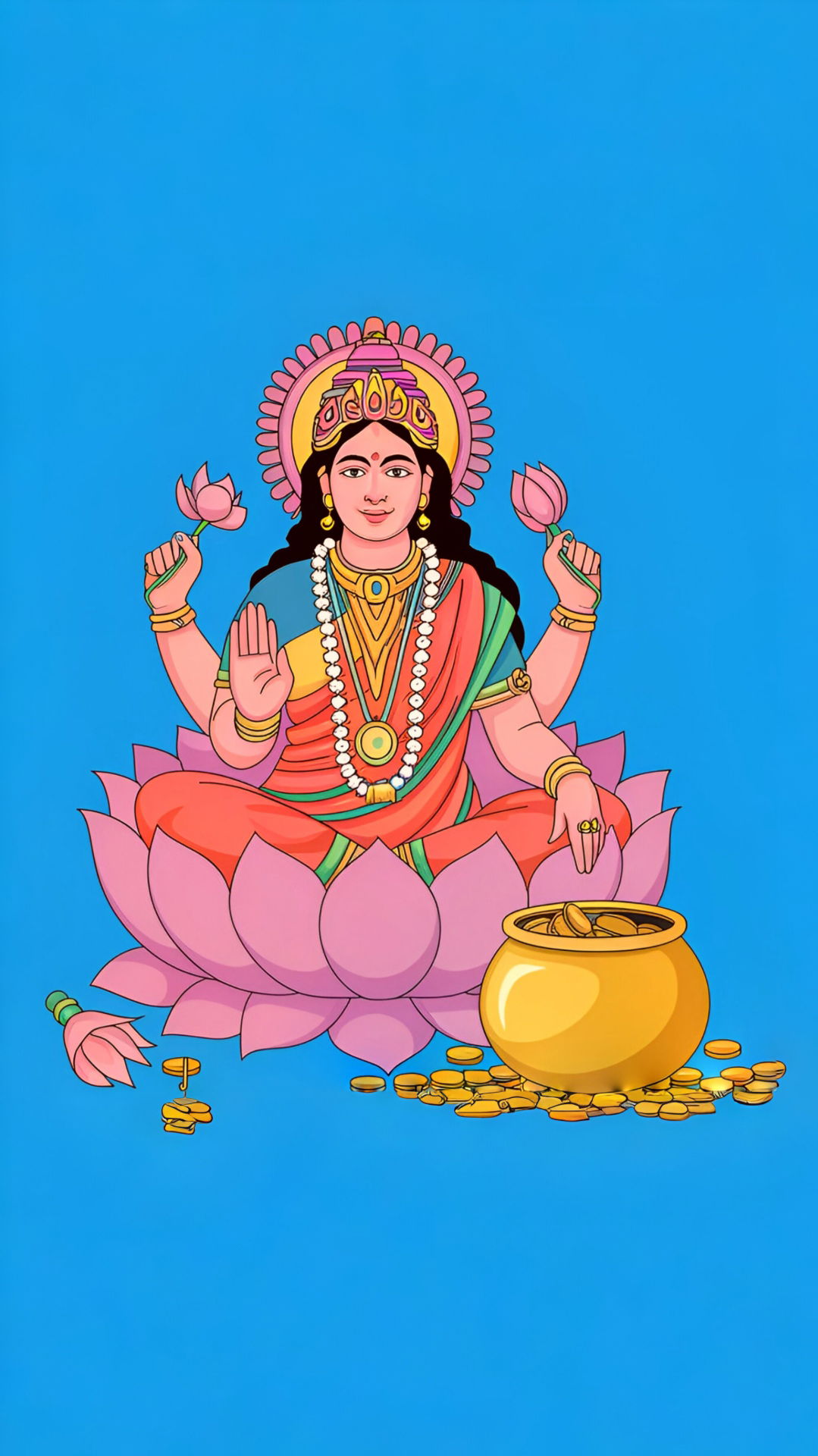 Lakshmi Maa seated on a lotus