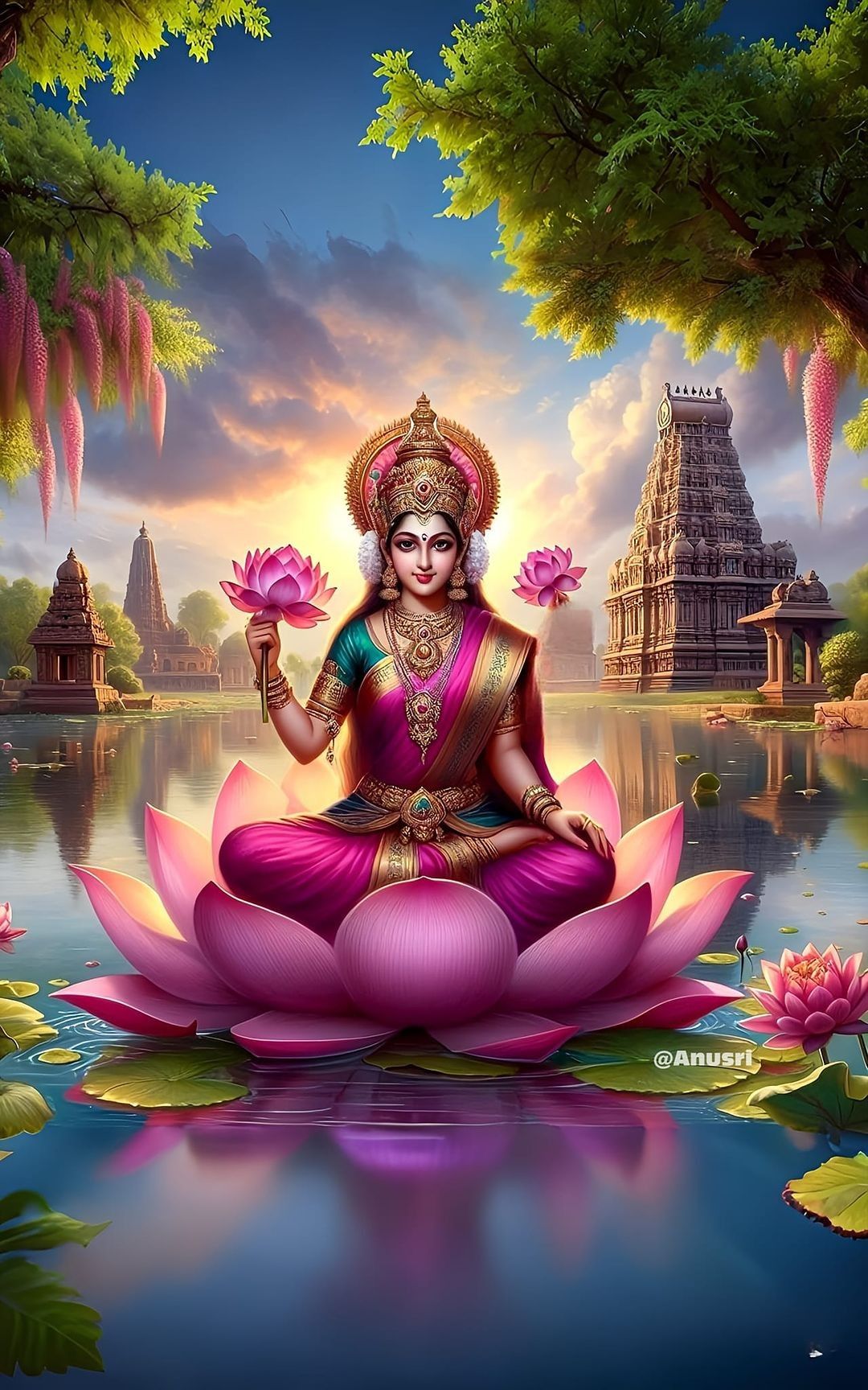 Lakshmi Maa on a lotus flower