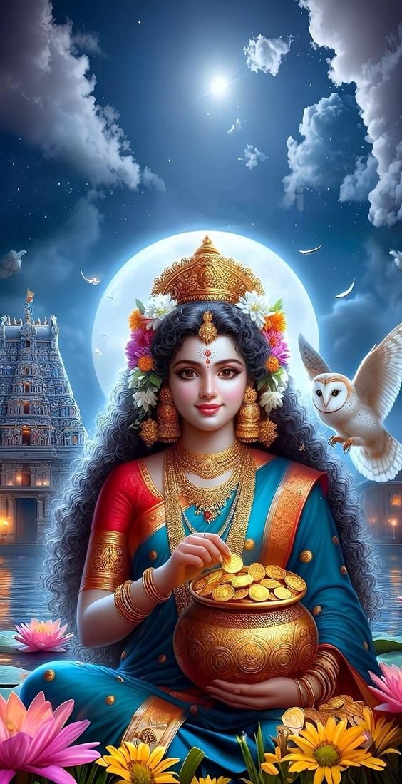 Goddess Lakshmi radiating lunar energy