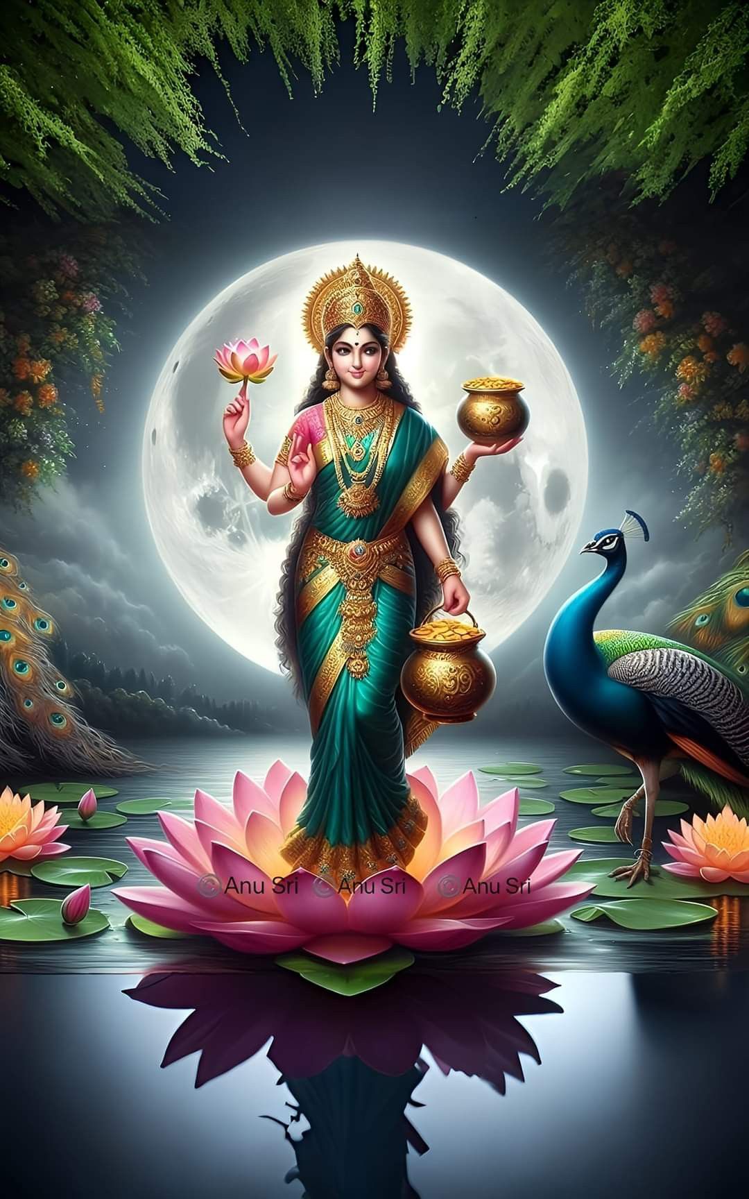 Lakshmi Maa on a lotus flower