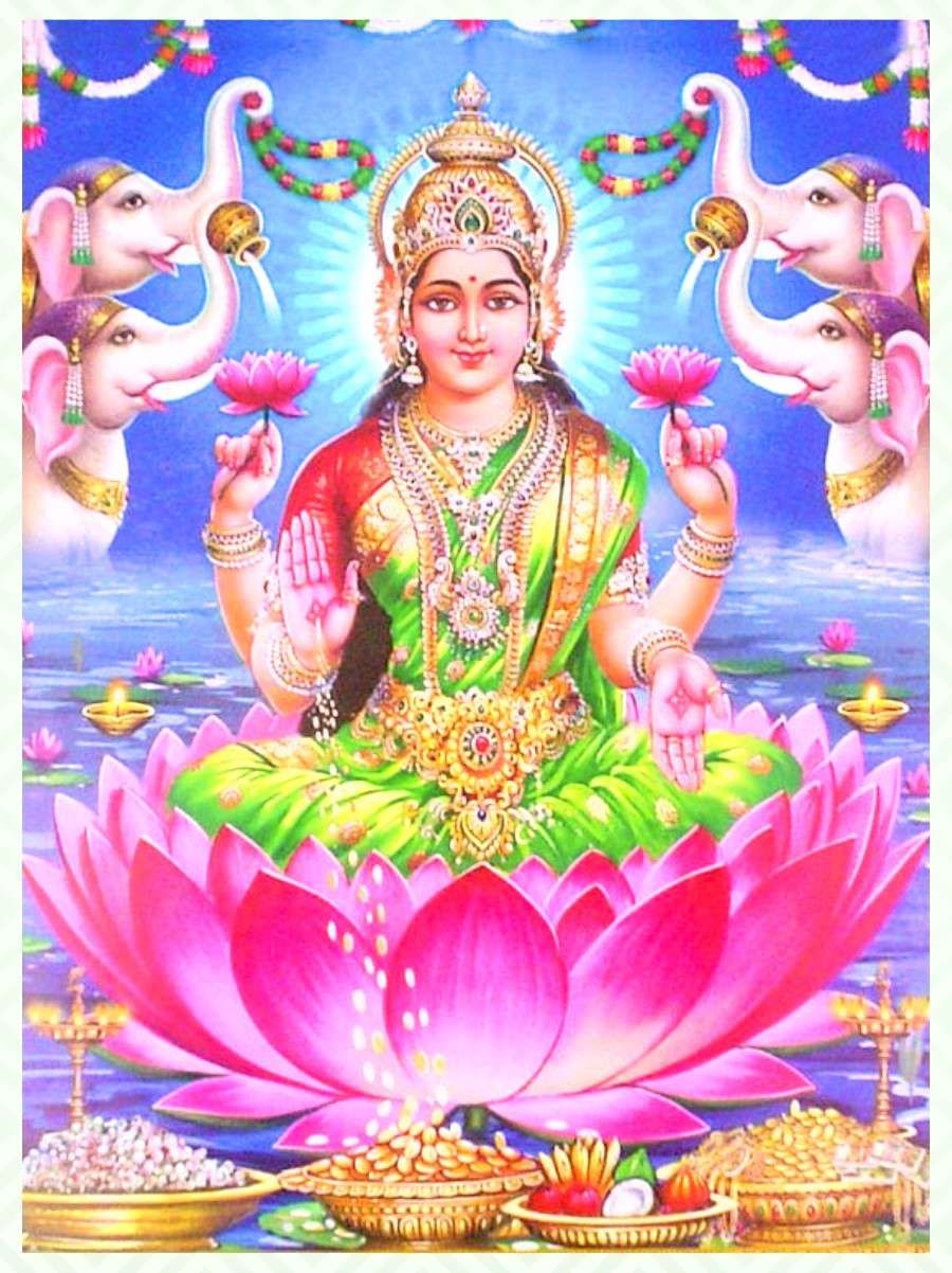 Lakshmi maa seated on a lotus