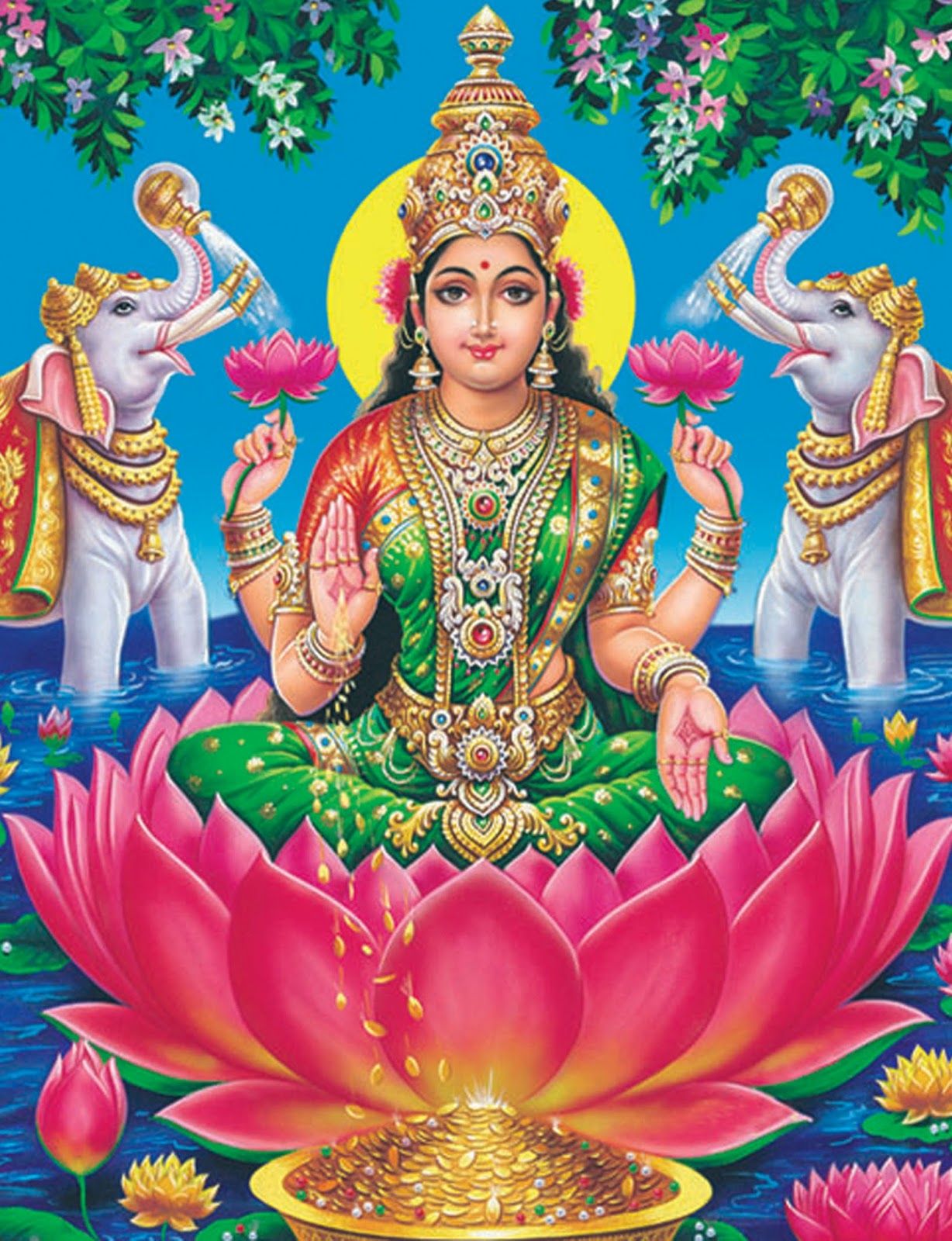 Lakshmi Maa on a lotus flower
