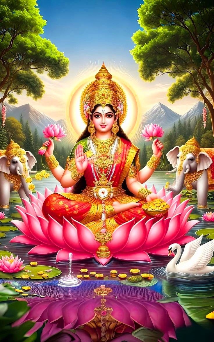 Lakshmi Maa on a lotus flower