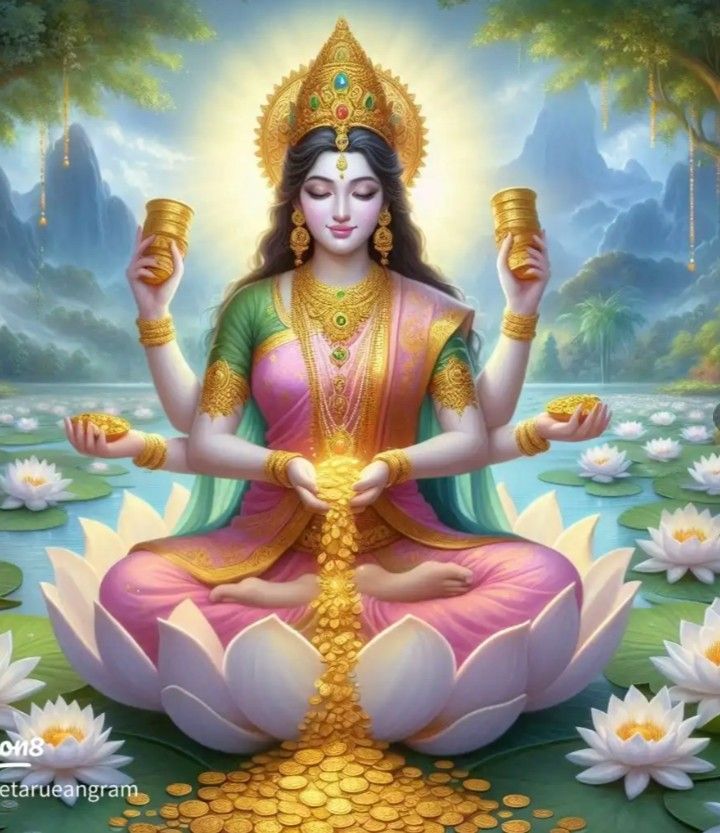Lakshmi Maa showering gold coins