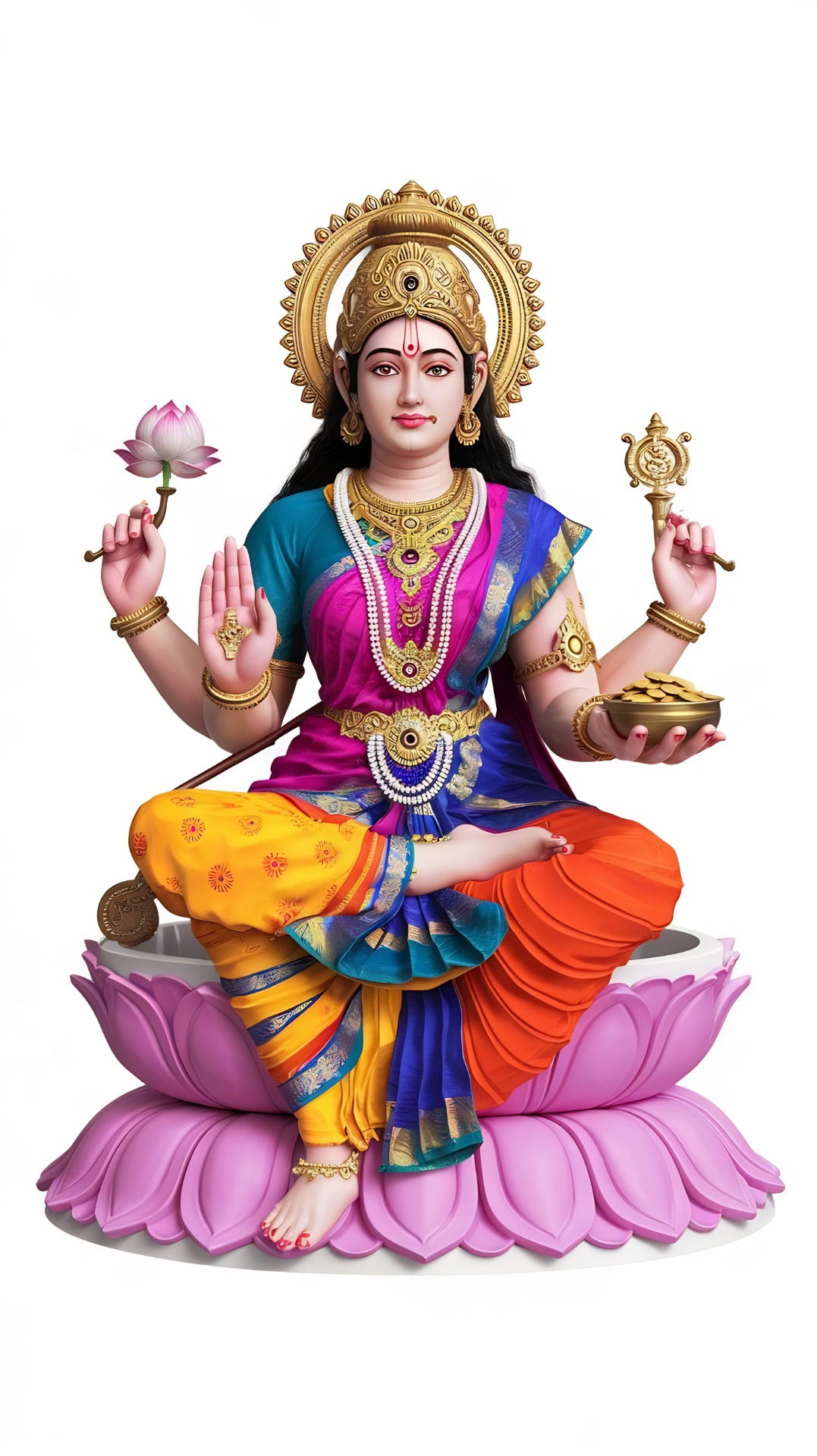 Lakshmi Maa seated on a lotus