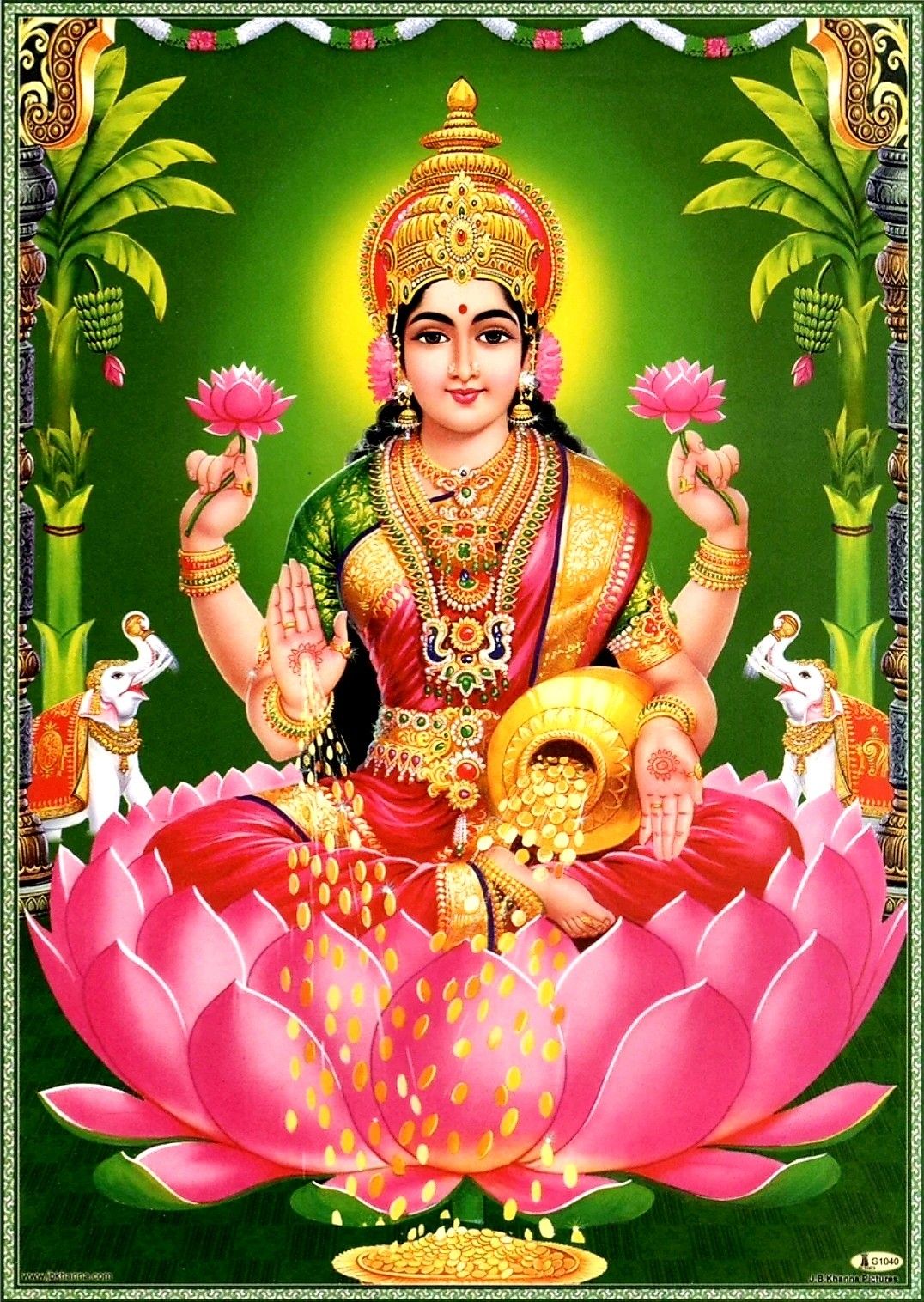 Goddess Lakshmi on a lotus flower