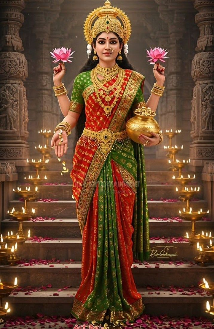 Goddess Lakshmi showering blessings