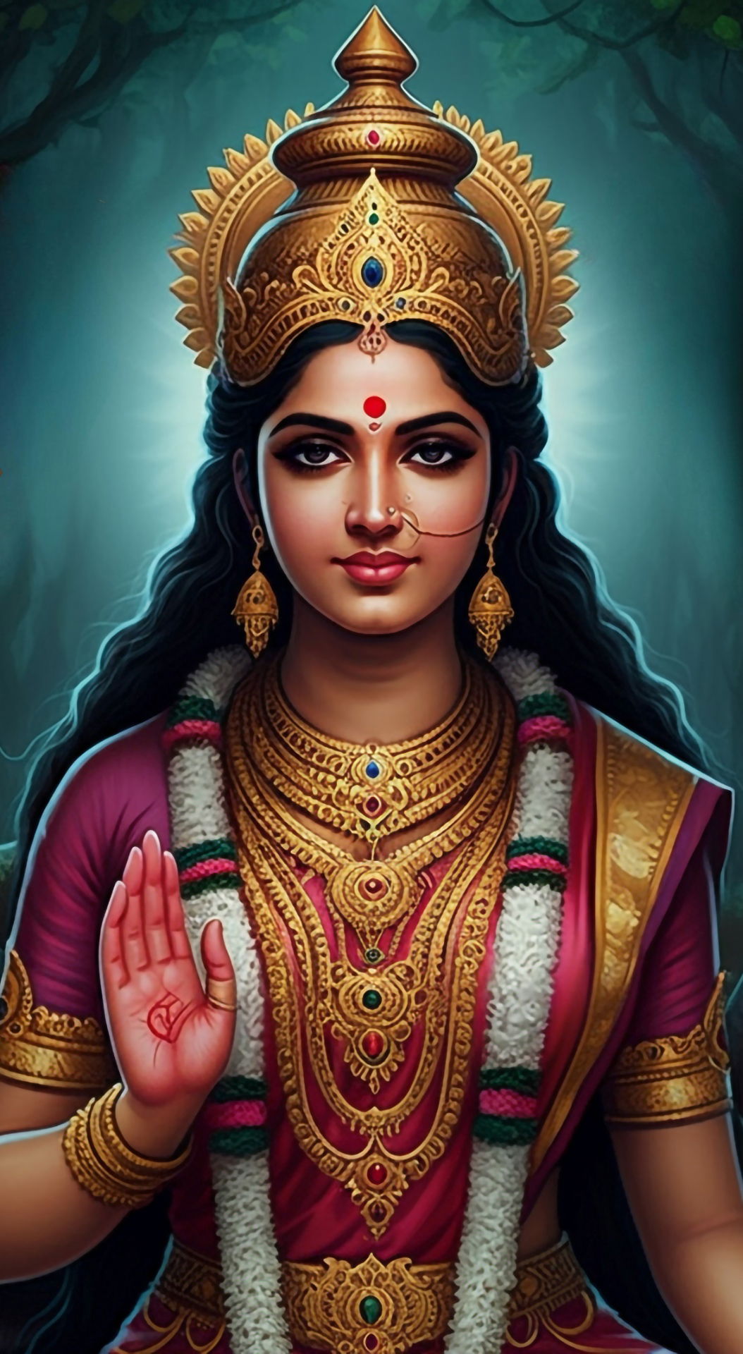 Goddess Lakshmi bestows a blessing.