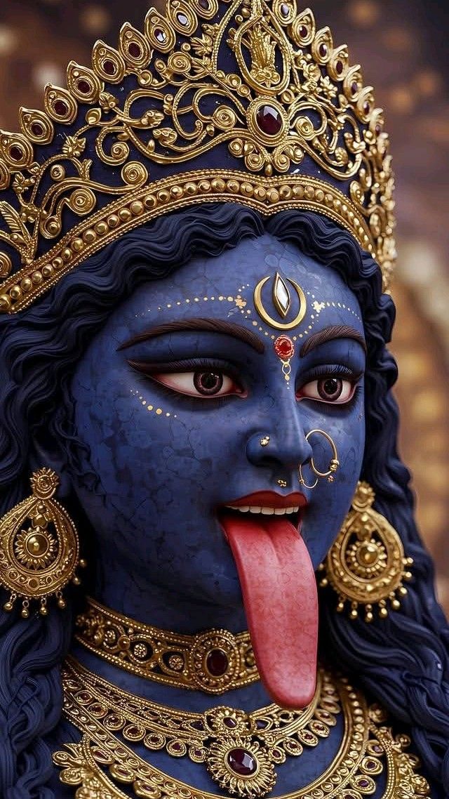 Fierce Kali Maa face with tongue out
