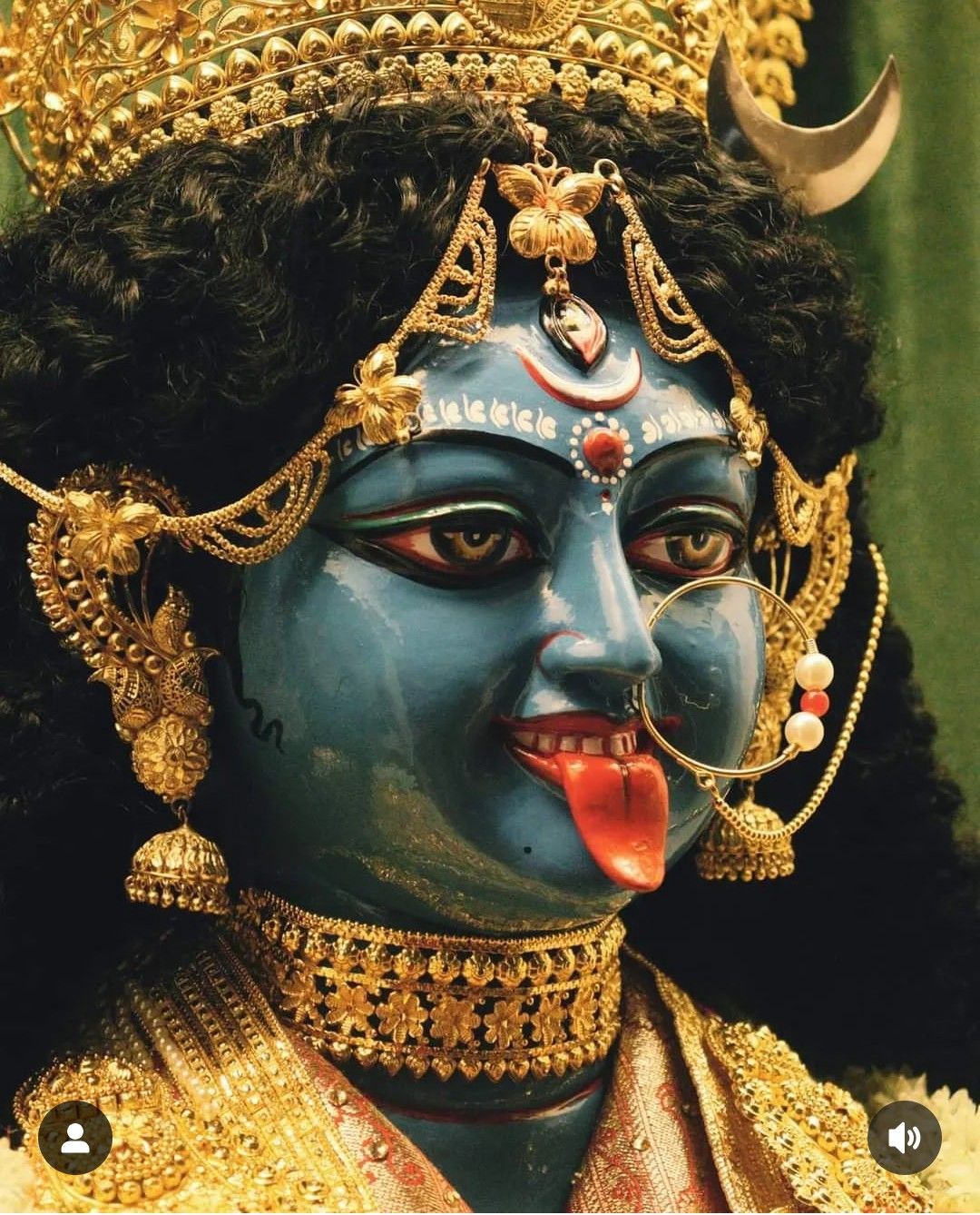 Close-up of goddess Mahakali\'s face