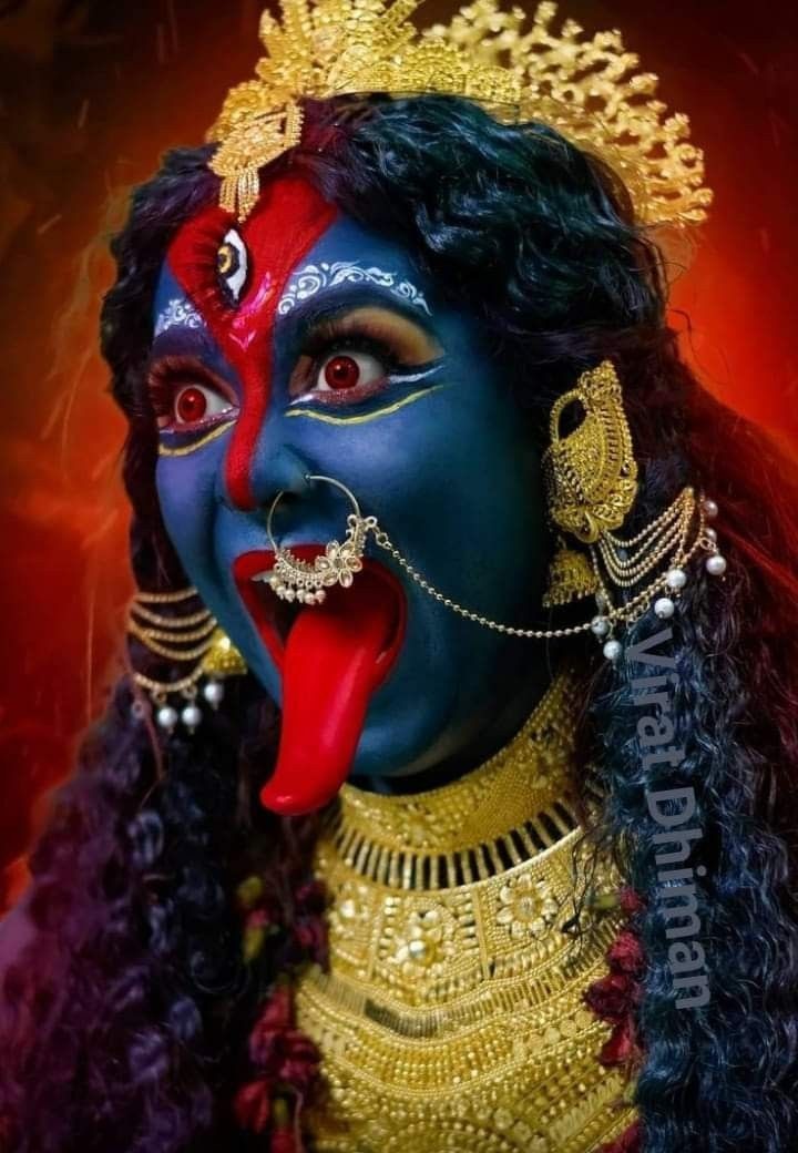 Fierce Mahakali Maa portrait, divine protection.
