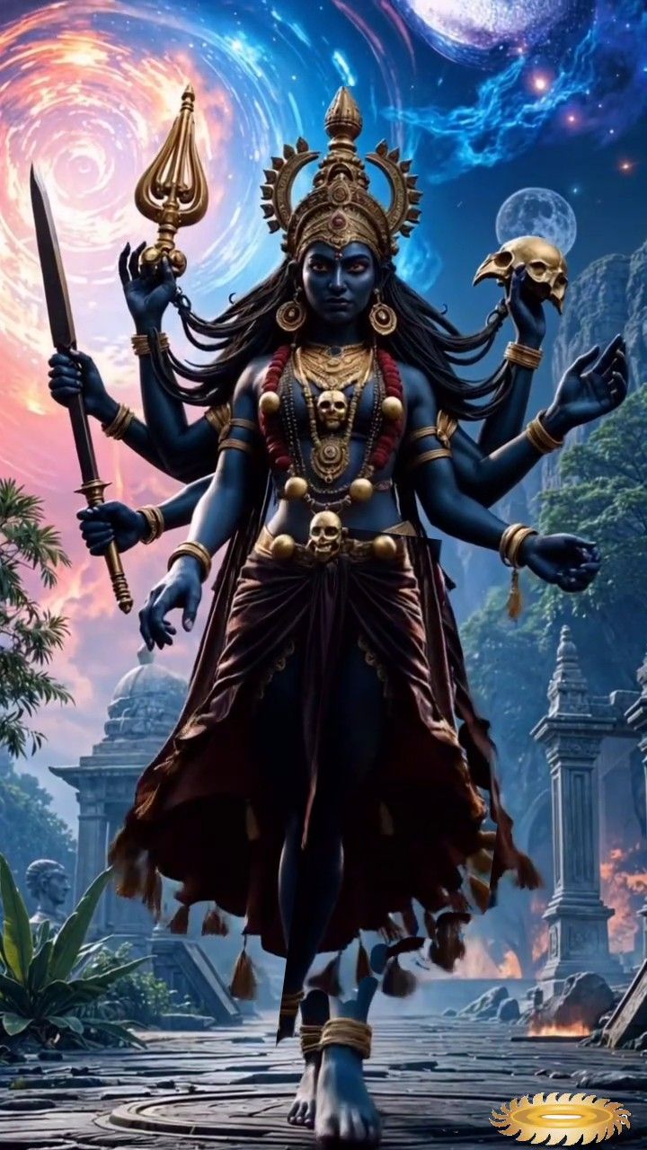 Maa Kali amidst cosmic energy