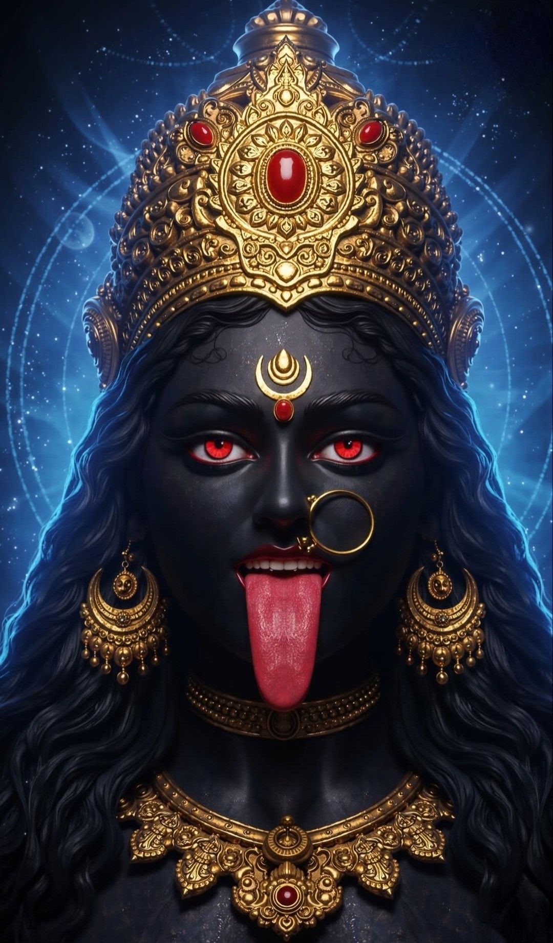 Mahakali Maa, cosmic, powerful goddess.