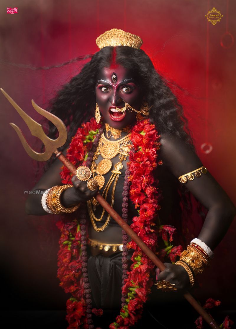 Fierce Mahakali Maa with trident.
