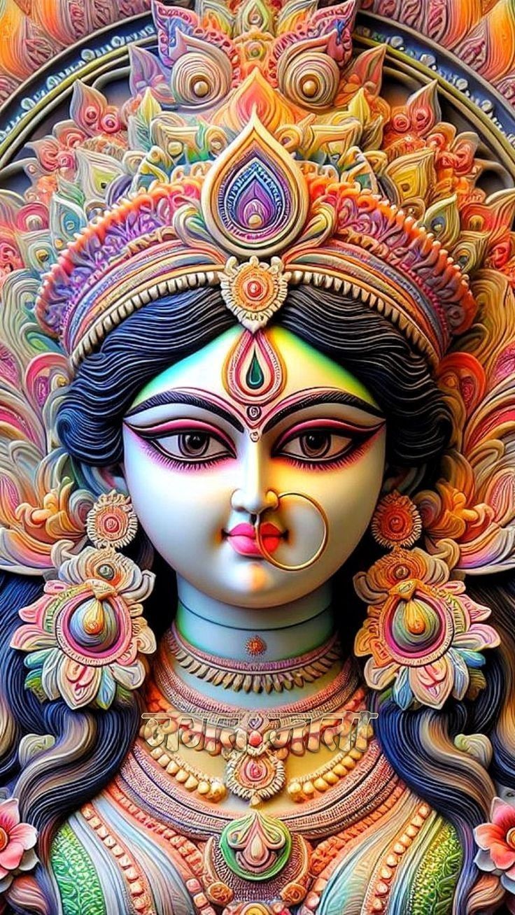 Mahakali Maa\'s fierce and beautiful face.