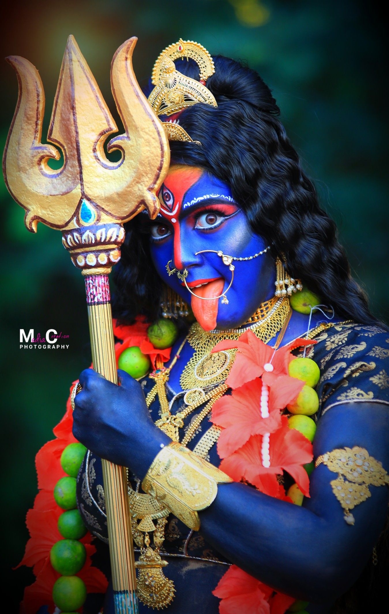 Mahakali Maa with trident, powerful goddess.