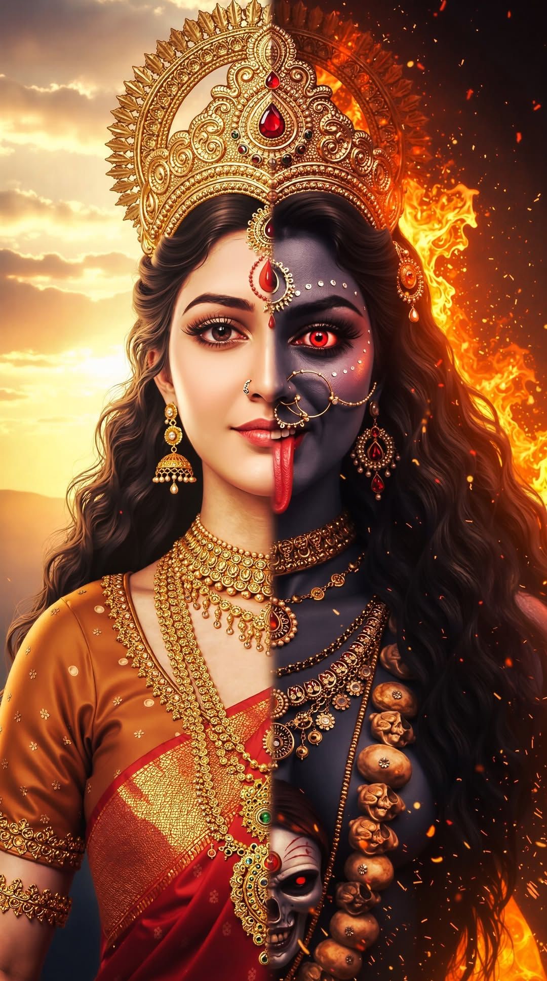 Goddess Mahakali dual form wallpaper