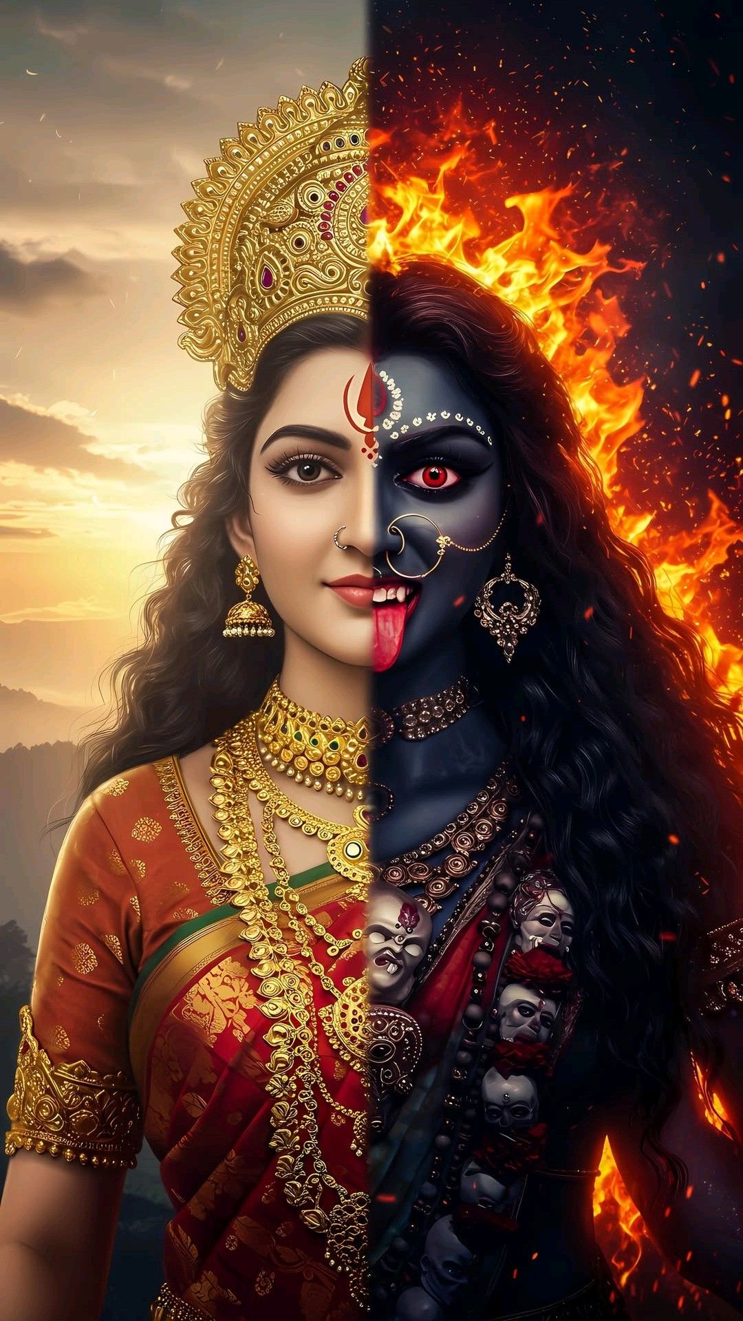 Mahakali Maa, divine protector, powerful goddess.