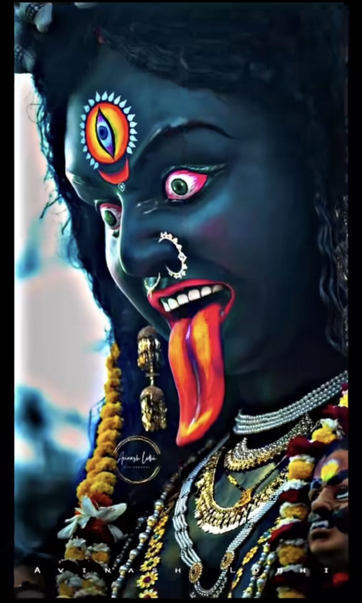 Mahakali Maa\'s intense and powerful gaze.