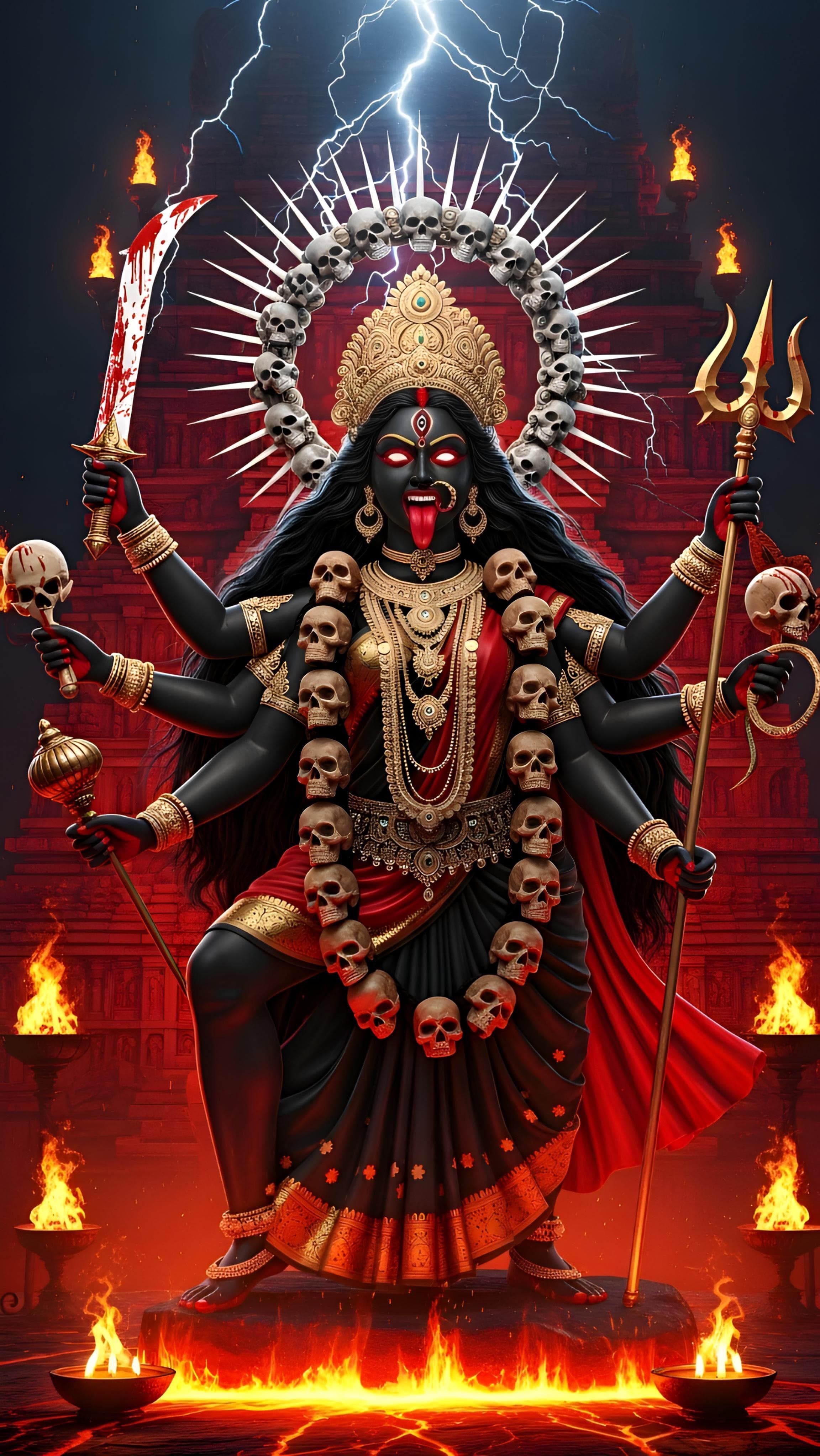 Mahakali Maa fierce goddess wallpaper.