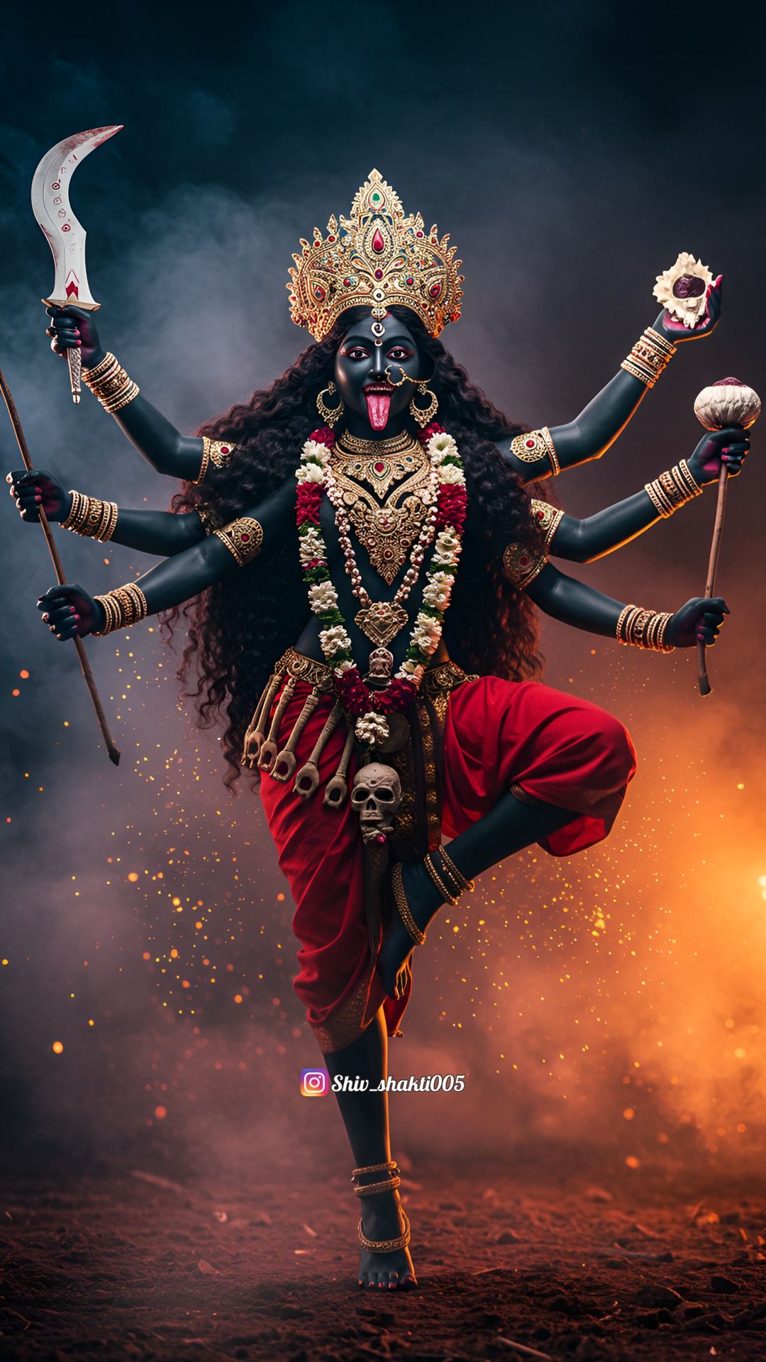 Fierce Mahakali Maa with ten arms