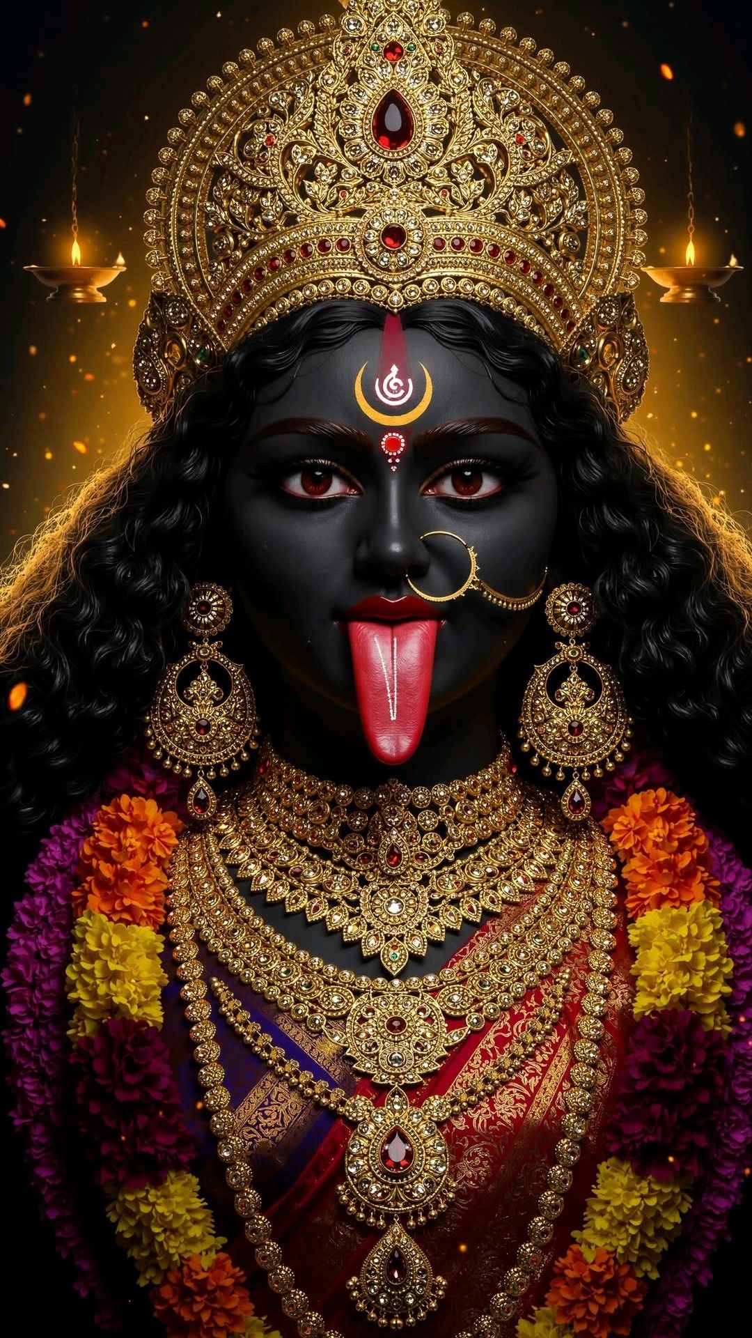Mahakali Maa divine face close up