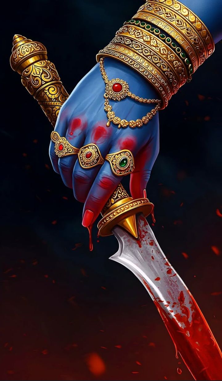 Mahakali Maa’s hand with a sword