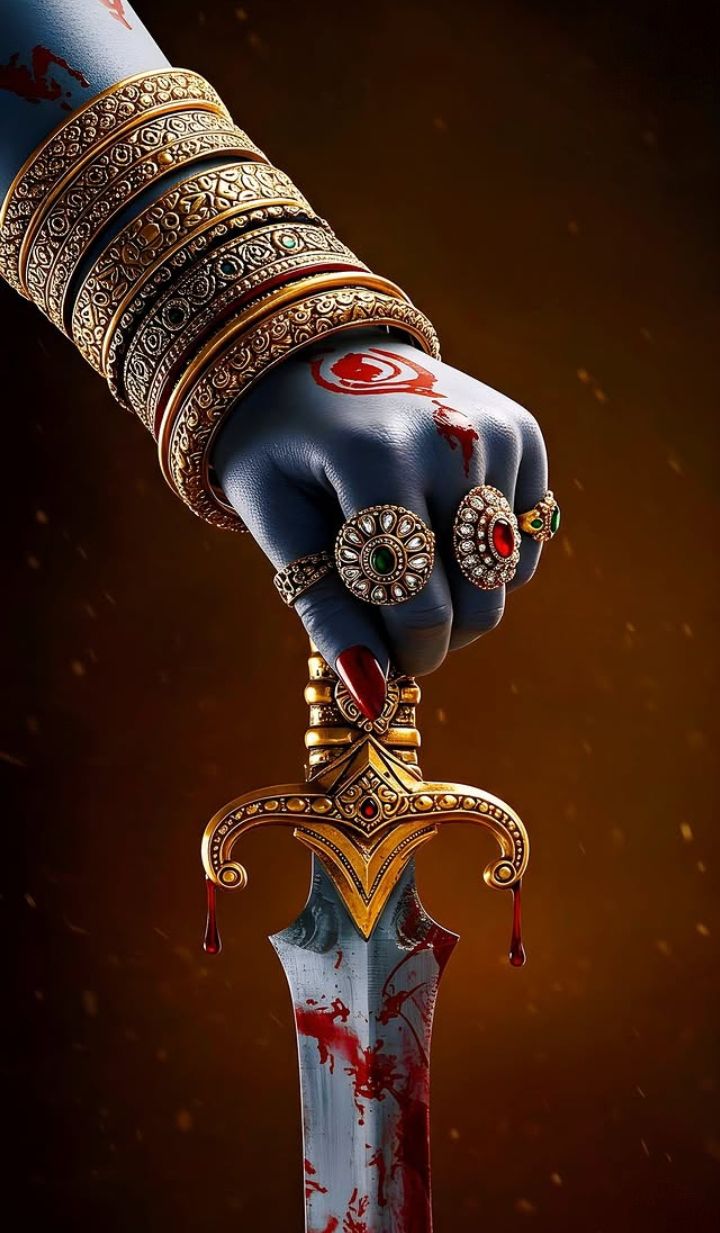 Mahakali Maa\'s hand with a sword