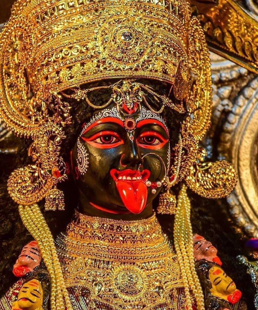 Close up of Goddess Kali\'s face